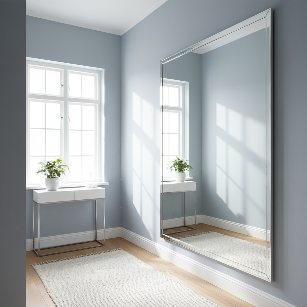 Зеркало напротив окна