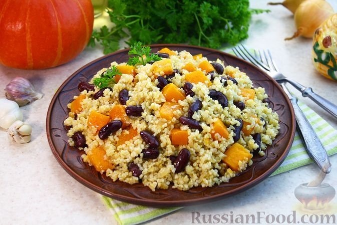 Булгур с тыквой и фасолью: идеальный постный ужин за 30 минут - для тех, кто спешит