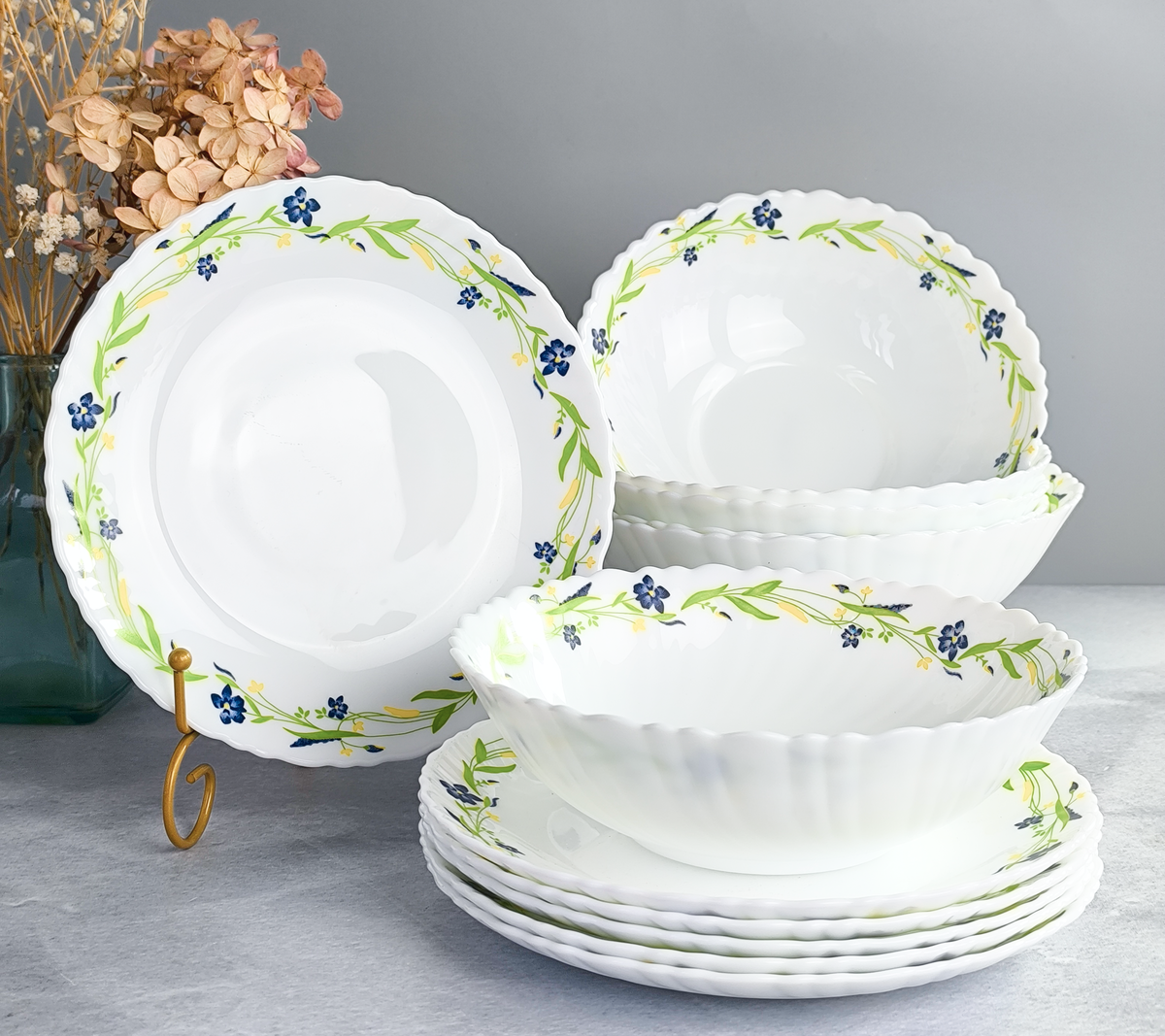 Столовый сервиз из стеклокерамики "Аделин", бренд JEWEL