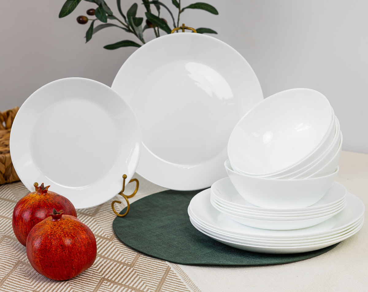 Столовый сервиз из стеклокерамики "Аврора", бренд JEWEL