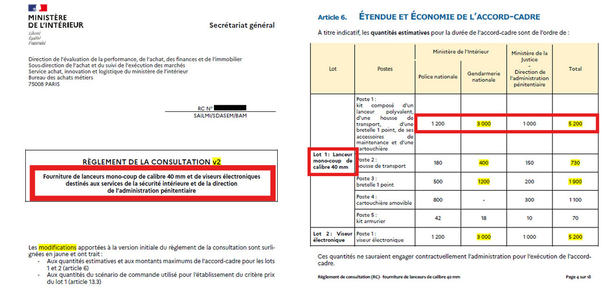     / Скриншоты из госзакупки МВД Франции