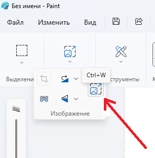 Рис. 2. Как растянуть или сузить изображение в Paint из Windows 11