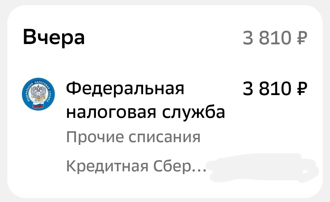 Я заплатила со своей кредитной карты. 