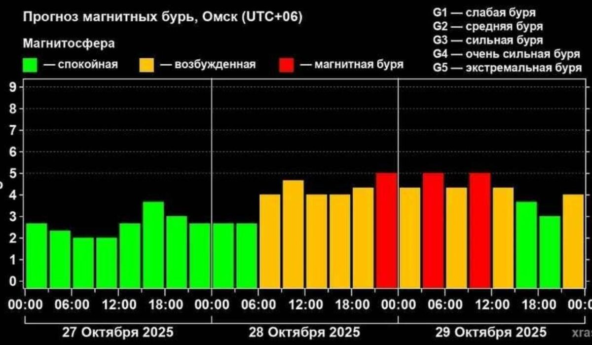     График магнитной буои в Омске. Источник: omsk.kp.ru Автор фото: Пресс-служба лаборатории солнечной астрономии