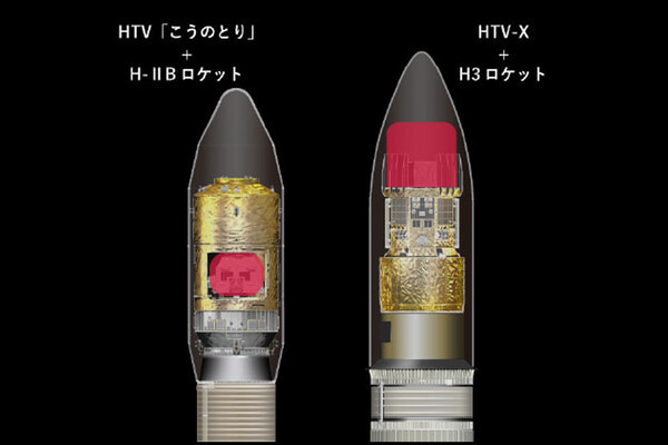    Сравнение размеров негерметичного «багажника» у HTV и HTV-X / JAXA