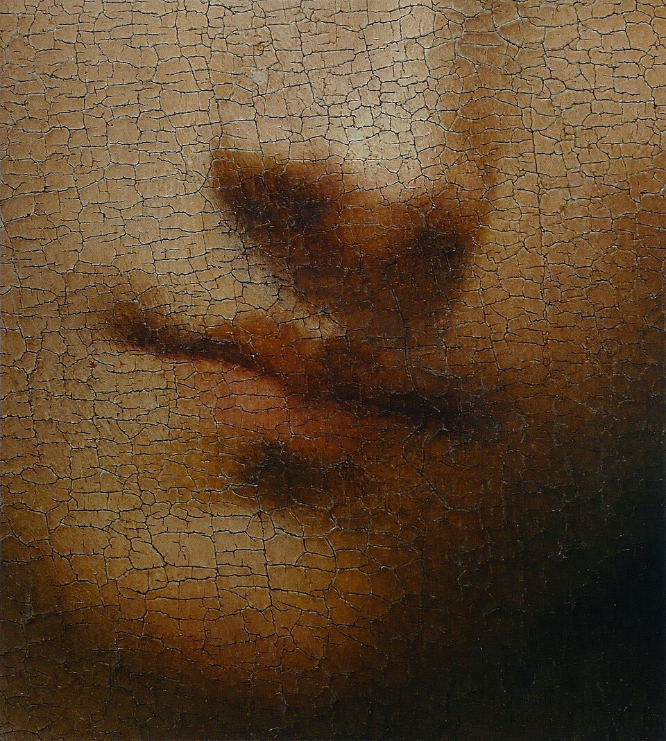 Фрагмент картины Джорджоне "Молодой человек со стрелой", 1500