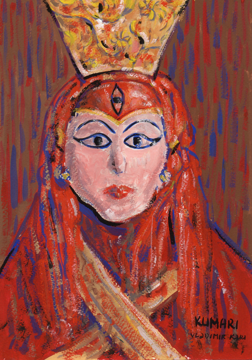 Кумари, гуашь, 2025. Иллюстрация автора. 