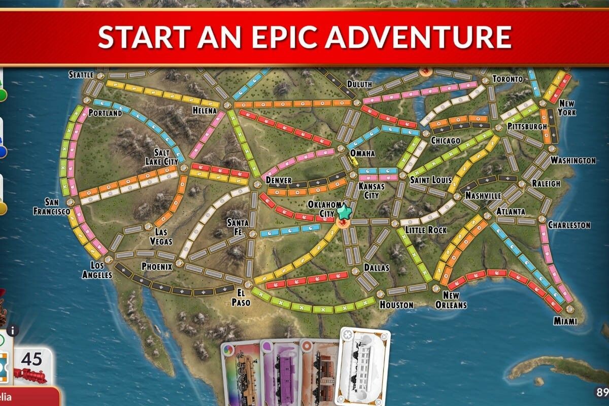 «Билет на поезд». Источник: скриншот приложения Ticket to Ride / Marmalade Game Studio Limited📷
