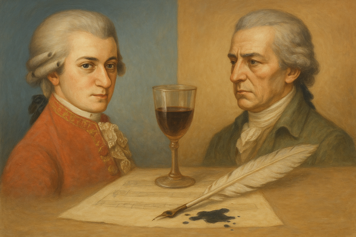 Вольфганг Амадей Моцарт и Антонио Сальери.