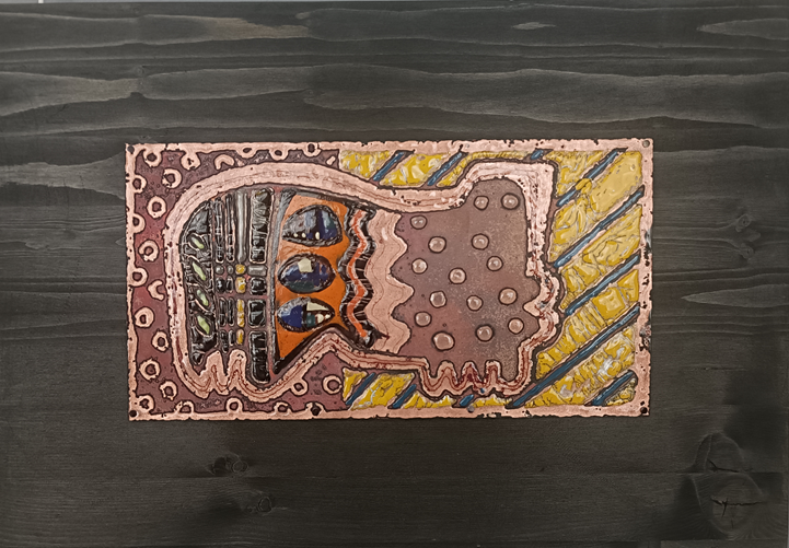 Свердлов Григорий Викторович, 1981. Абстрактная композиция. 2022. Медь, горячая эмаль.
