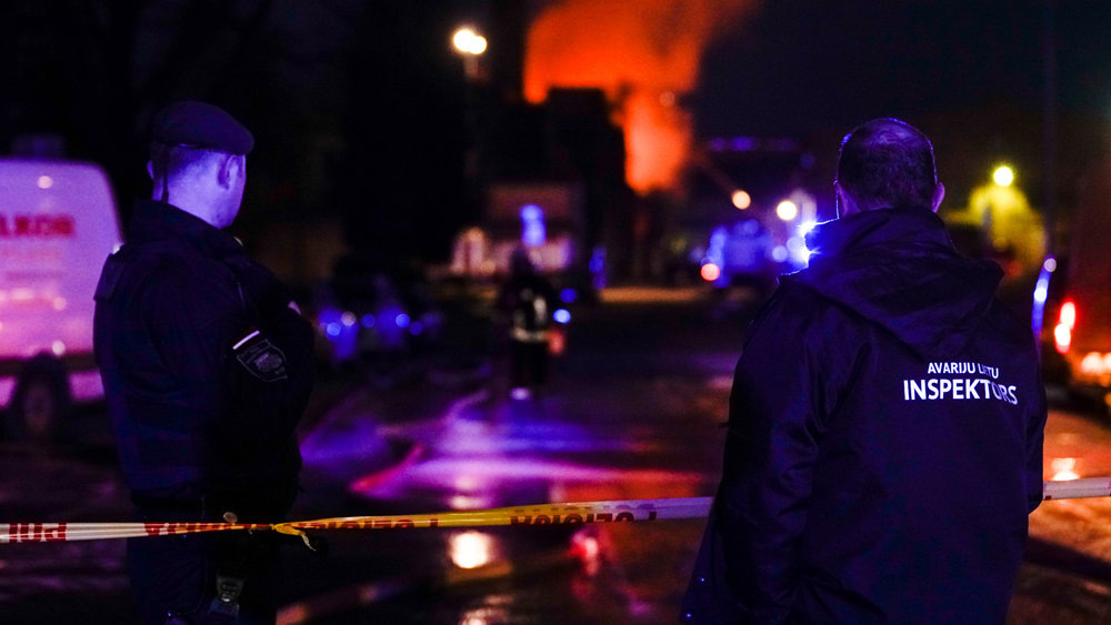 На месте тушения пожара в Латвии © Sputnik