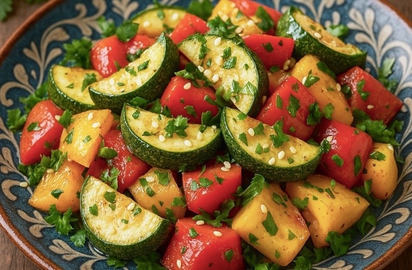 Рецепты салатов с кабачками.