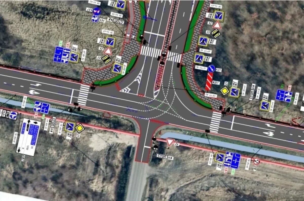    На перекрёстке Аллеи смелых и Южного обхода вводят новую схему движения
