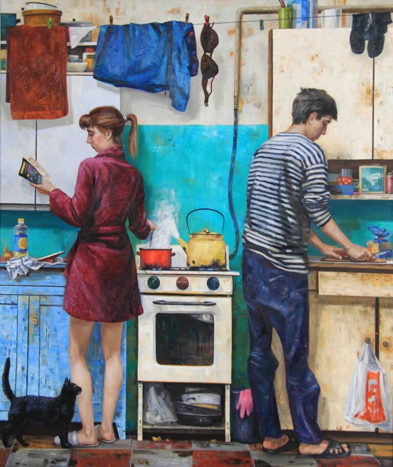 © Николай Горбачевский. Кухня. Холст, масло. 160 х 190 см.