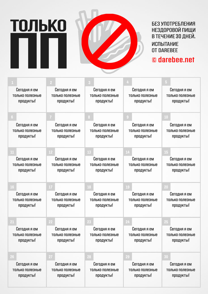 No Junk Food Challenge