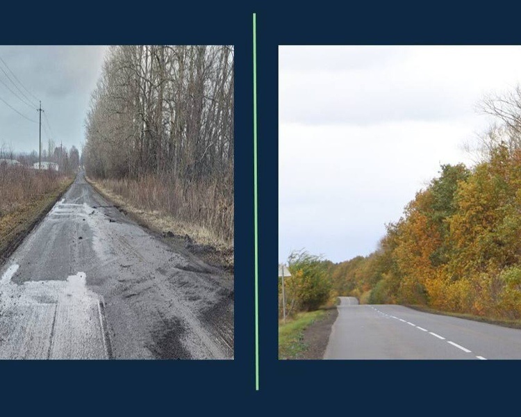     В Щигровском районе открыли отремонтированную дорогу до Кривцовки