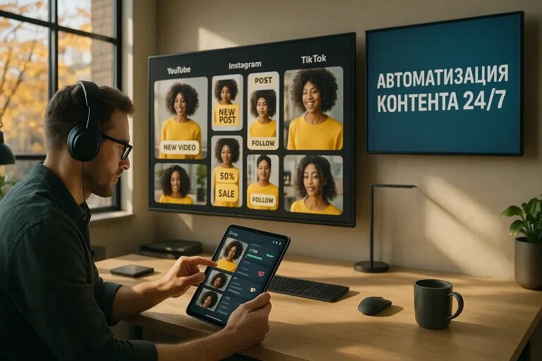    ИИ-видео 24/7: ваш бренд говорит постоянно "Kontenium"