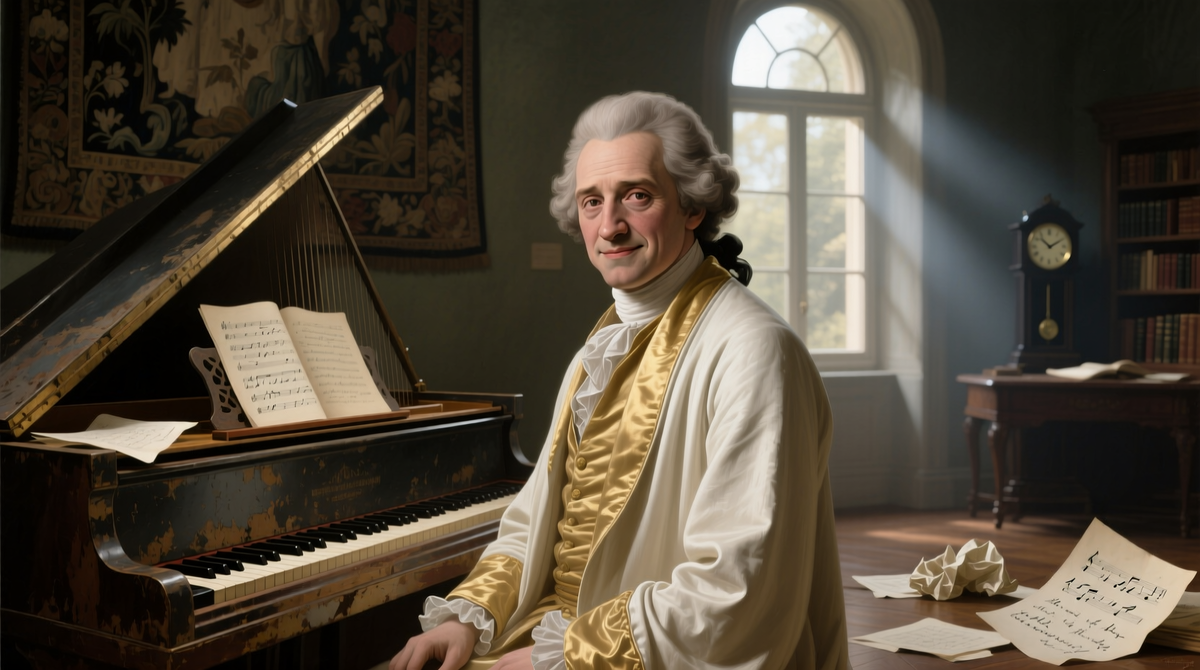 Портрет Вольфганга Амадея Моцарта в последние годы жизни, около 1790 года.