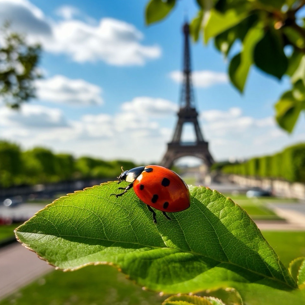 Une coccinelle - Божья коровка 