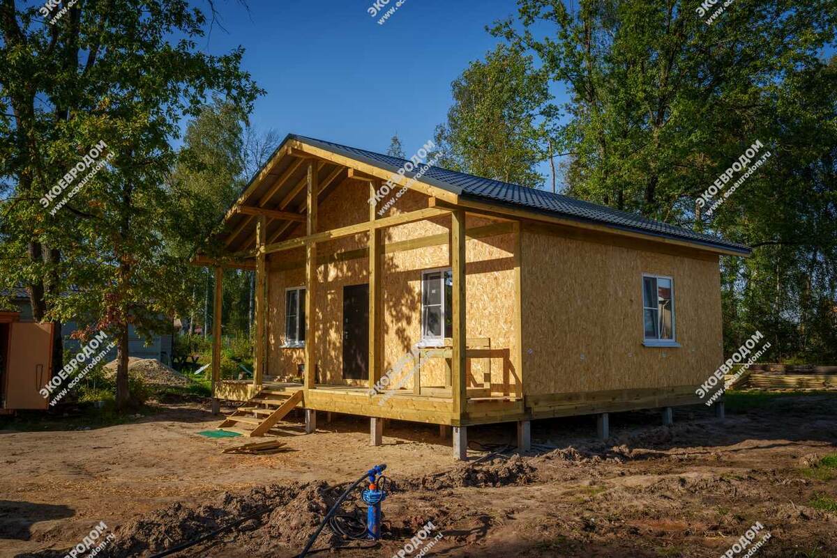 В августе завершили строительство дома по проекту"Васту" в СНТ под Раменским