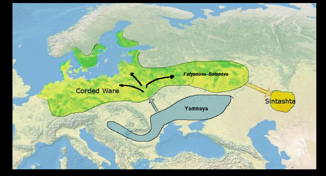 Даже предположительные территории совпадают (справка: "Corded Ware" это та самая культура про которую я говорил)