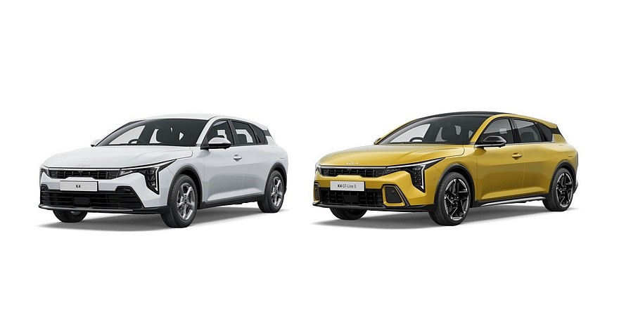    Слева — стандартный хэтчбек Kia K4, справа — версия GT-Line