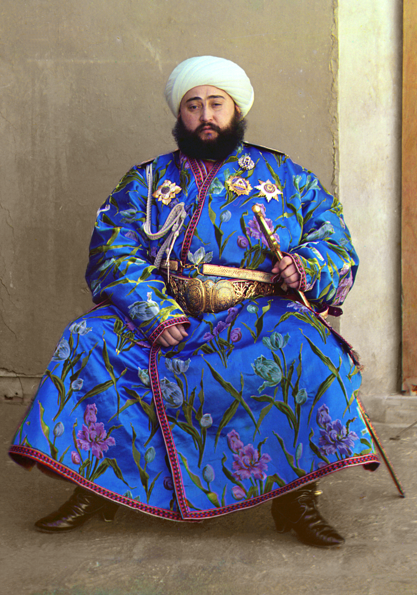 Сеид Мир Мухаммед Алим-хан, эмир Бухарского эмирата, 1911 год, фотография С. М. Прокудина-Горского, общественное достояние, источник: Википедия