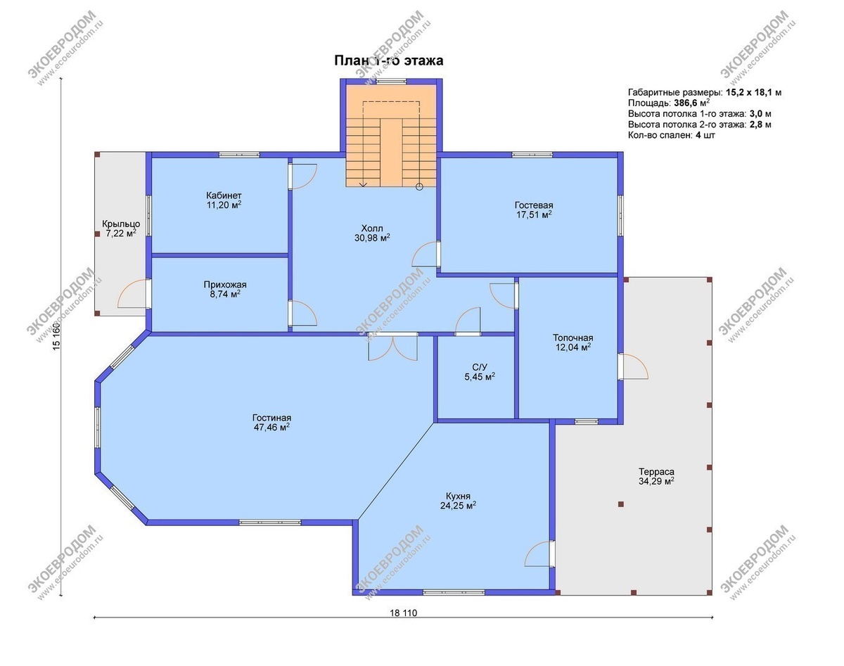 Планировка 1-го этажа