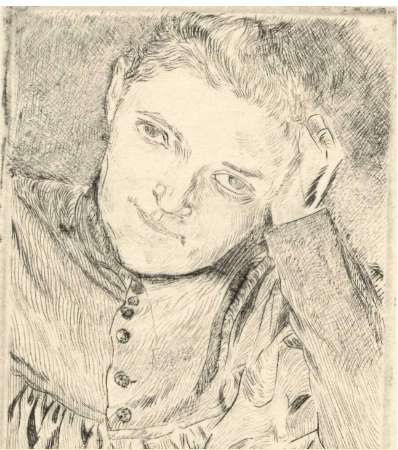 Масловский. Портрет жены художника. Сухая игла. 1905 г.