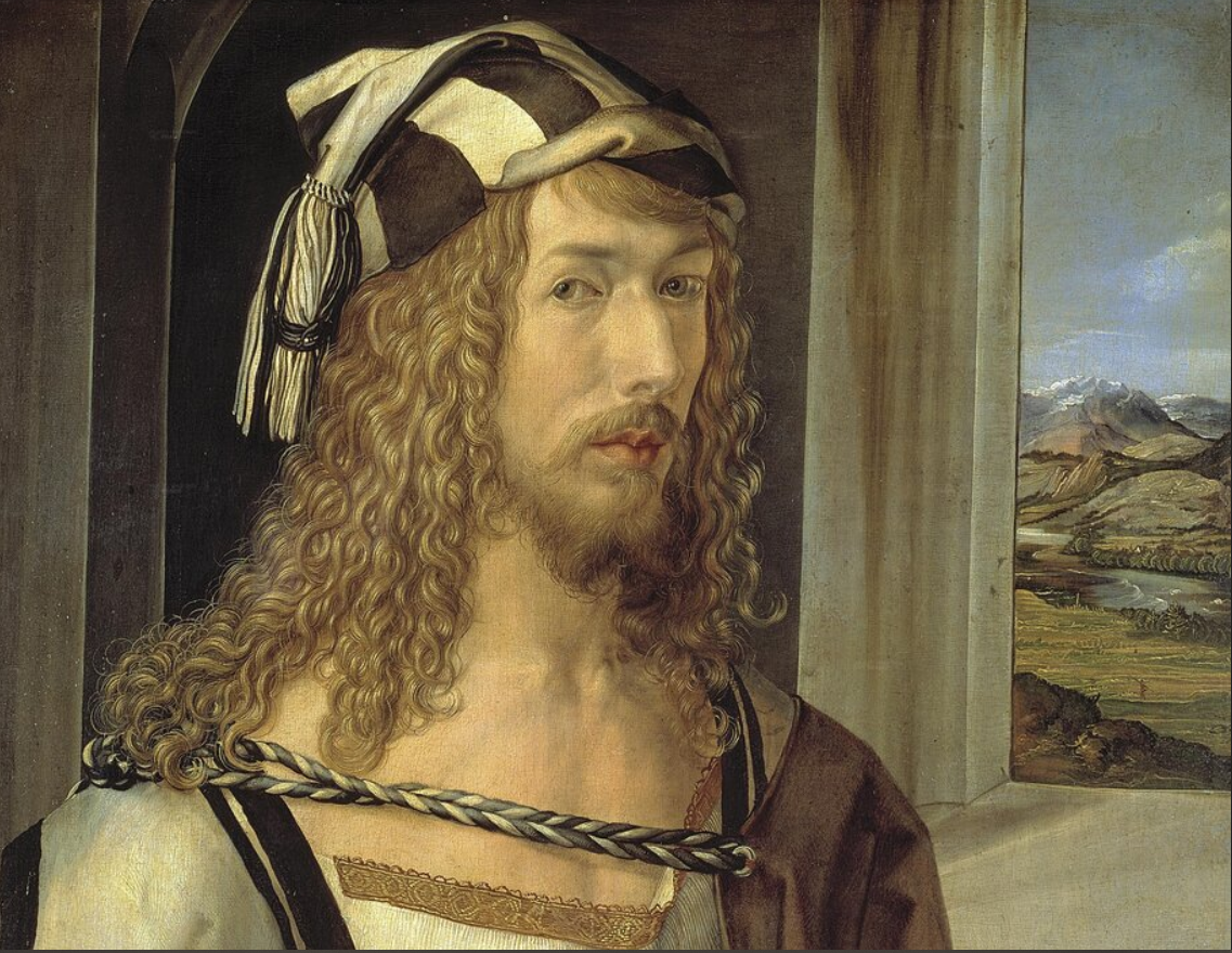 Альбрехт Дюрер. "Автопортрет", фрагмент картины.