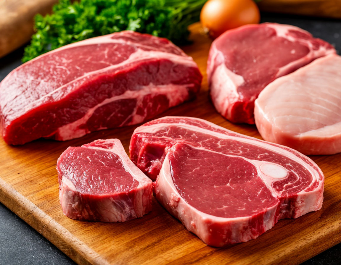 Различные сорта мяса. Иллюстрация создана при помощи Шедеврум*