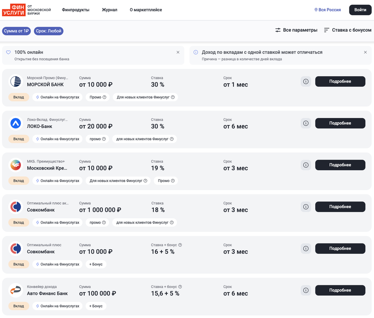 Вклад под 30% годовых через сервис «Финуслуги»