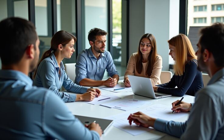 Совещание руководителя компании с управленческим составом