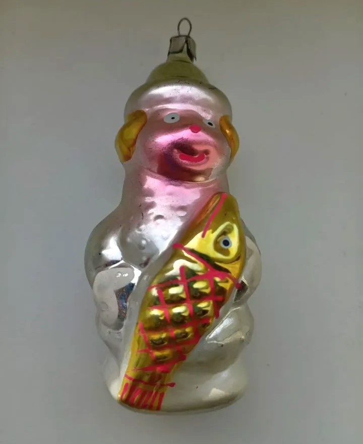Ёлочная игрушка Емеля с щукой, СССР