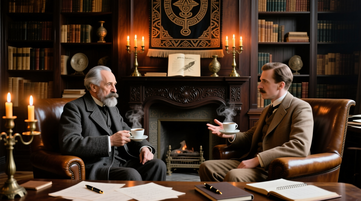 Первая встреча Фрейда и Юнга в венском доме Фрейда, 1907 год. 