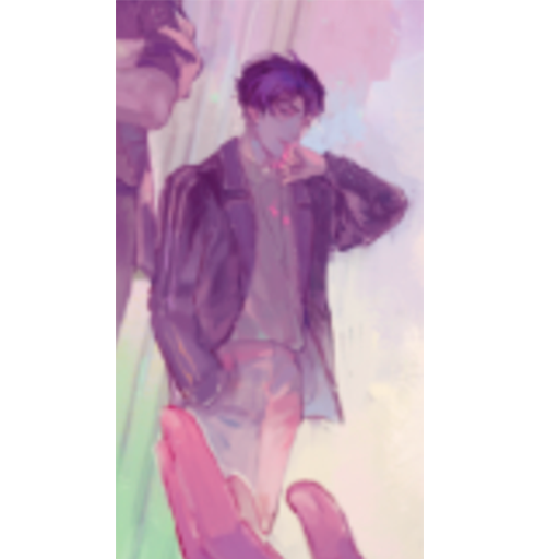 Выступает лидером среди всех мальчишек. Прочитав всю иторию и оглядываясь назад, я понимаю, что незря его выбрали лидером. Одним словом я бы описала его как доброго дядю, который всегда готов провести в тобой время, постоять за других и за огрехи будет корить себя до последнего. Говорит по делу, при этом находя подход ко всем. Среди остальных ребят больше, я бы сказала, занимает позицию взрослого. Думаю из всех мальчишек он более "зрелый".