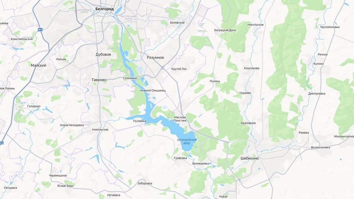 Где находится Белгородское водохранилище. Фото: скриншот. Яндекс Карты