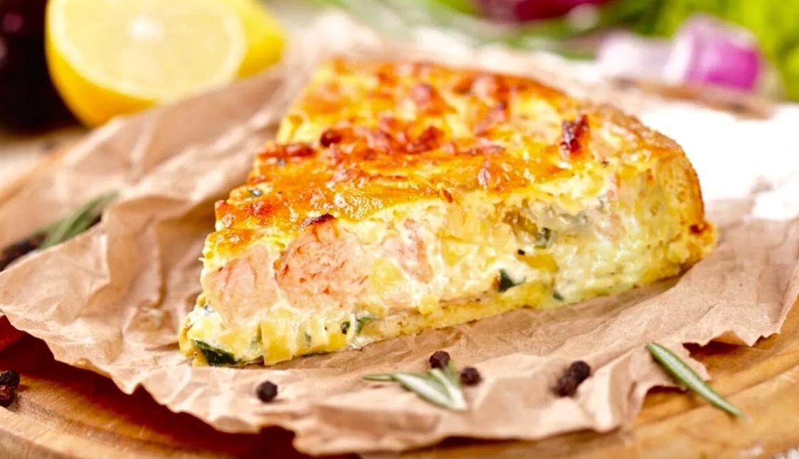 Майонезный пирог с горбушей.