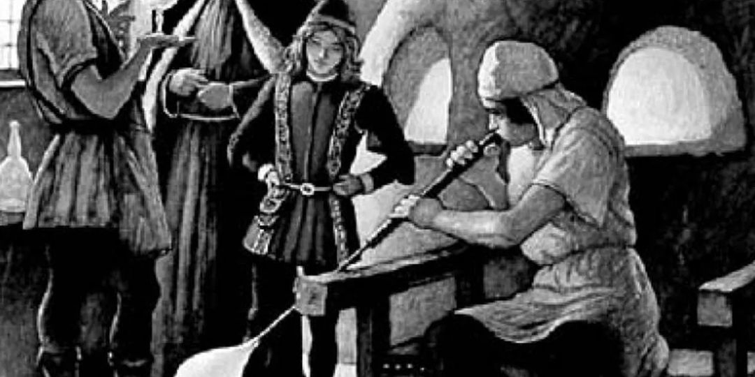 Подмастерье втихушку выкинул мусор в печь со стеклом: стекло остыло и озолотило всех