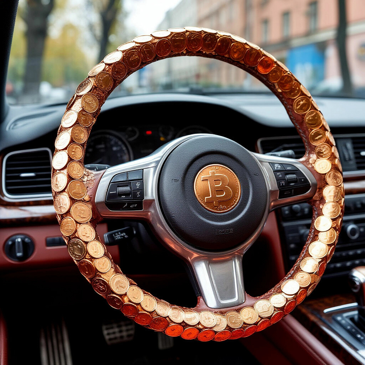 Руль из монет.