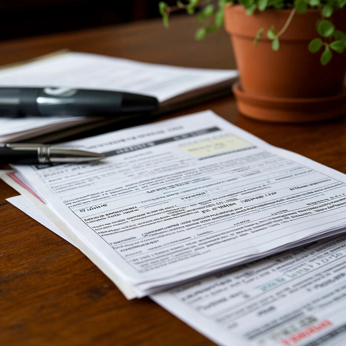 Документы на столе.