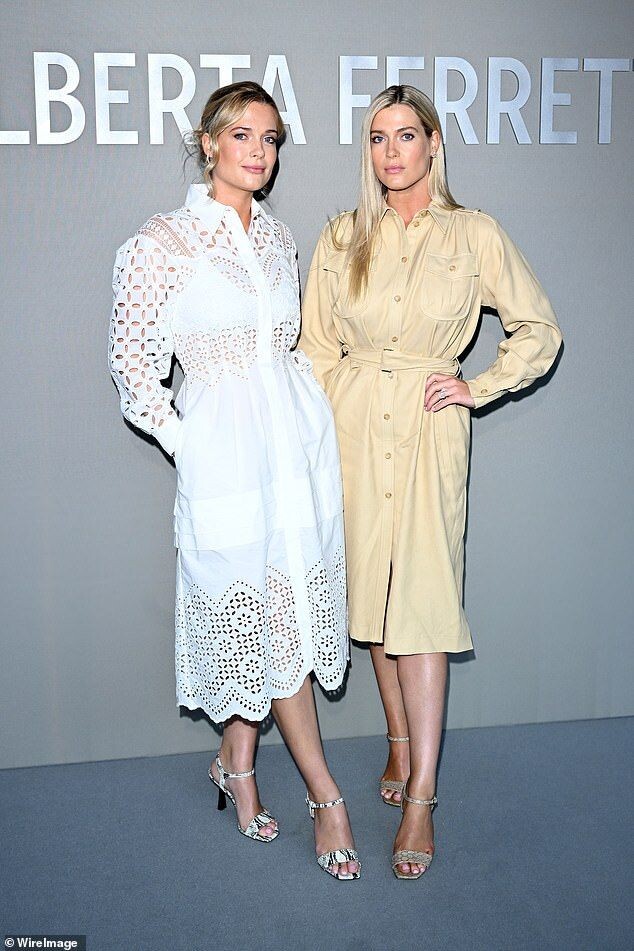 Lady Amelia and Lady Eliza Spencer attend Alberta Ferretti's MFW show