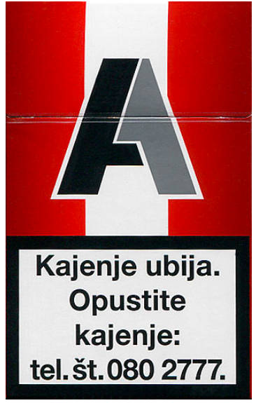 A1 10mg. Словения, 2014 год. 20 штук, с фильтром, в боксе, в целлофане. Содержание смолы 10 мг, никотина 0,9 мг. Цена (была) 3,25 €. Производитель неизвестен, владелец торговой марки: Kompas MTS d.d.