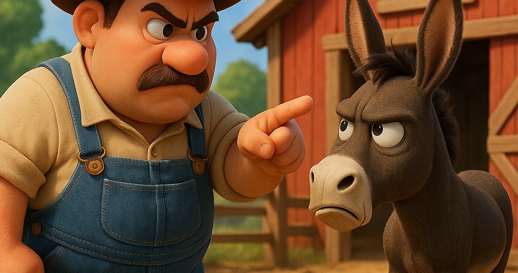 Сказка про упрямого ослика