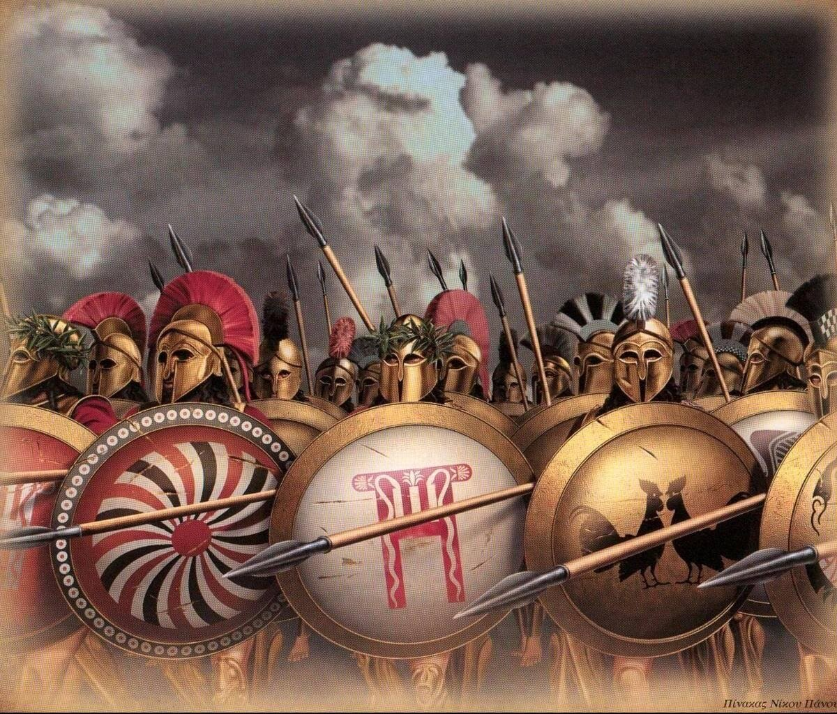 Греческие гоплиты. Картина современного художника