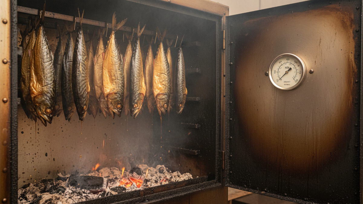    Внутренняя камера вертикальной коптильни