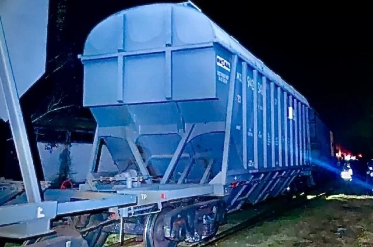    В Любинском районе Омской области сошли с рельсов два гружёных вагона