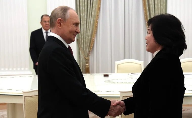 Глава МИД КНДР Цой Сон Хи поблагодарила Путина за теплый прием. Фото: Администрация Президента России / http://www.kremlin.ru
