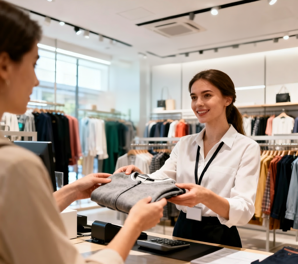 Продавец-консультант за работой