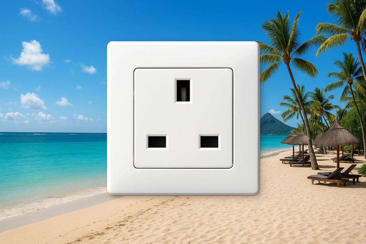 Тип розеток на Маврикии.